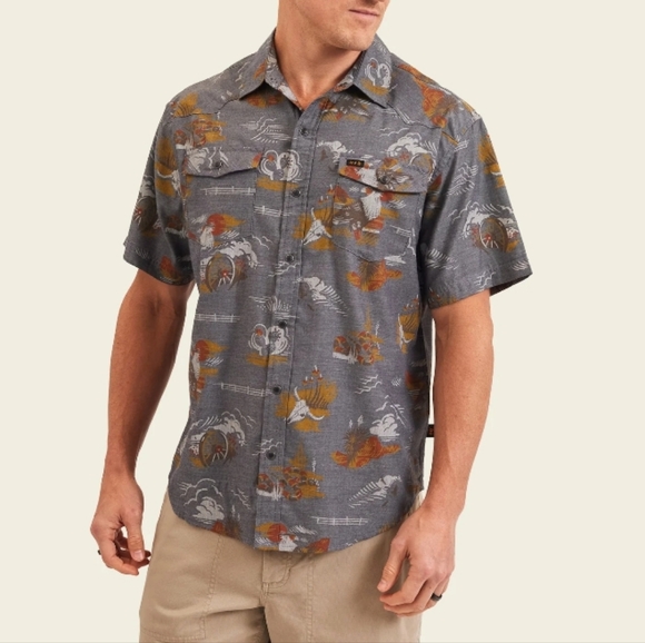 Howler Brothers H Bar B Snapshirt Caracara Country Charcoal Oxford XXL